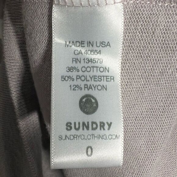 Sundry Pullover Hoodie Grey Stripes Soft Knit Size 0 - Picture 8 of 13